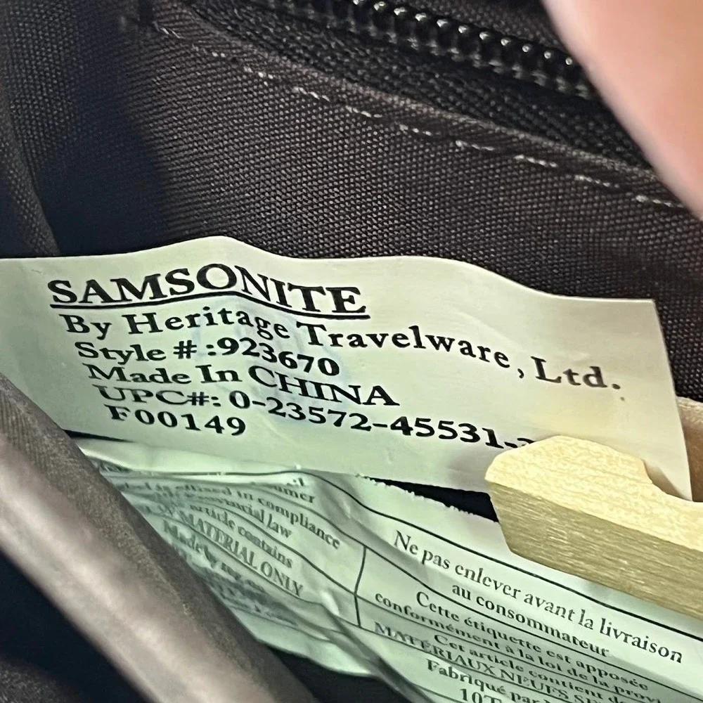 Samsonite Mens Dark Brown Leather Messenger Bag Briefcase Laptop Satchel 16 Inch - Picture 10 of 14